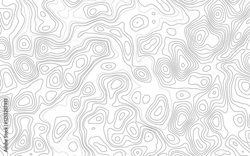 Topographic map backdrop. Conditional geography scheme and the terrain path. Contour line abstract background. The stylized height of the topographic contour in lines and contours