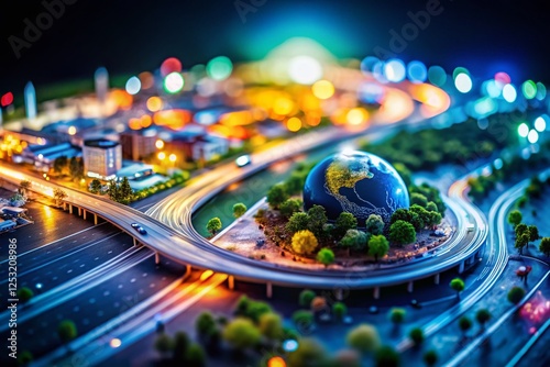 Mystical White Space on Black: Tilt-Shift Abstract Design History Background