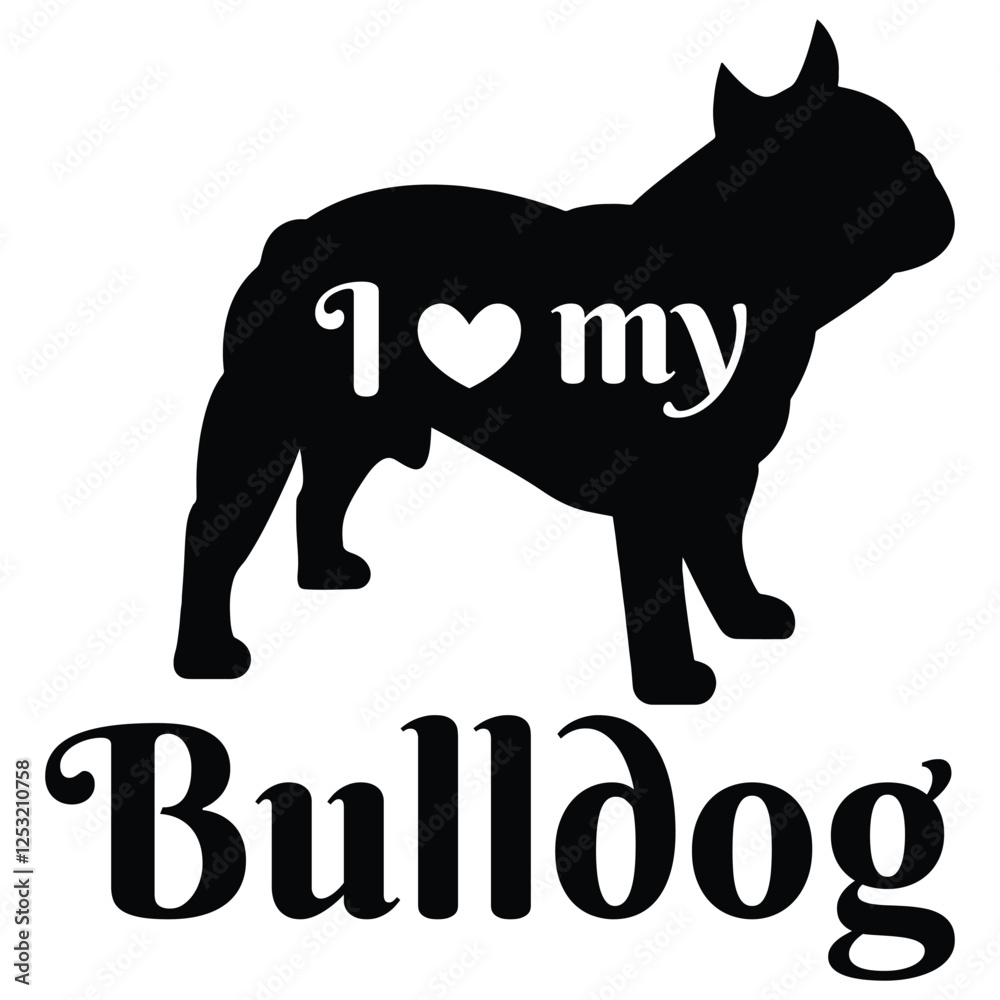 Obraz premium Bulldog Silhouette, Bulldog Vector Silhouette, Bulldog cartoon Silhouette, Bulldog illustration, Bulldog icon Silhouette, Bulldog Silhouette illustration