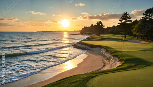 Un paysage paradisiaque où le golf et la mer se rencontrent photo