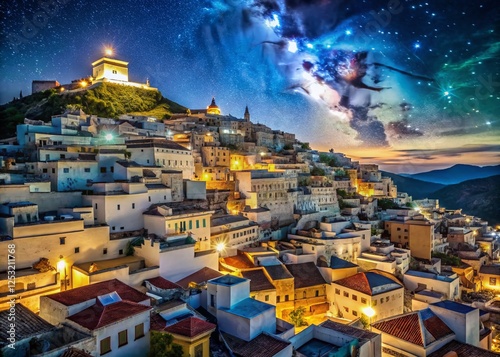 Night Photography: Moulay Idriss Zerhoun, Morocco - Mystical Cityscape photo