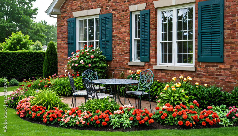 Fototapeta premium Le coin du jardin ensoleillé