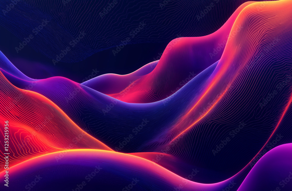 Obraz premium Abstract background featuring vibrant, colorful light and color effects set against a dark blue backdrop, creating a dynamic contrast and visually striking design