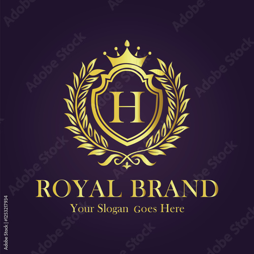 Luxury Gold Monogram Logo - Letter H