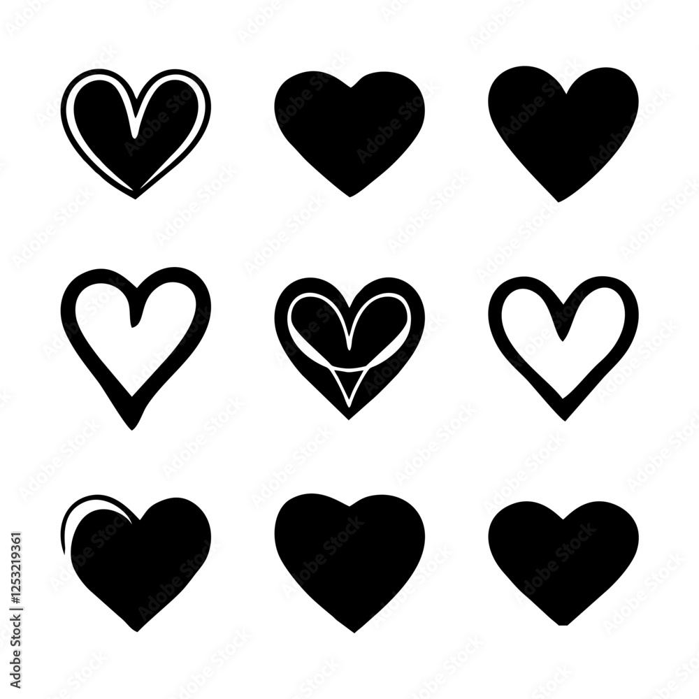 Simple love heart logo set. Editable outline icons for love, affection, love feelings. Simple love heart logo set. Editable outline icons for love, affection, love feelings.