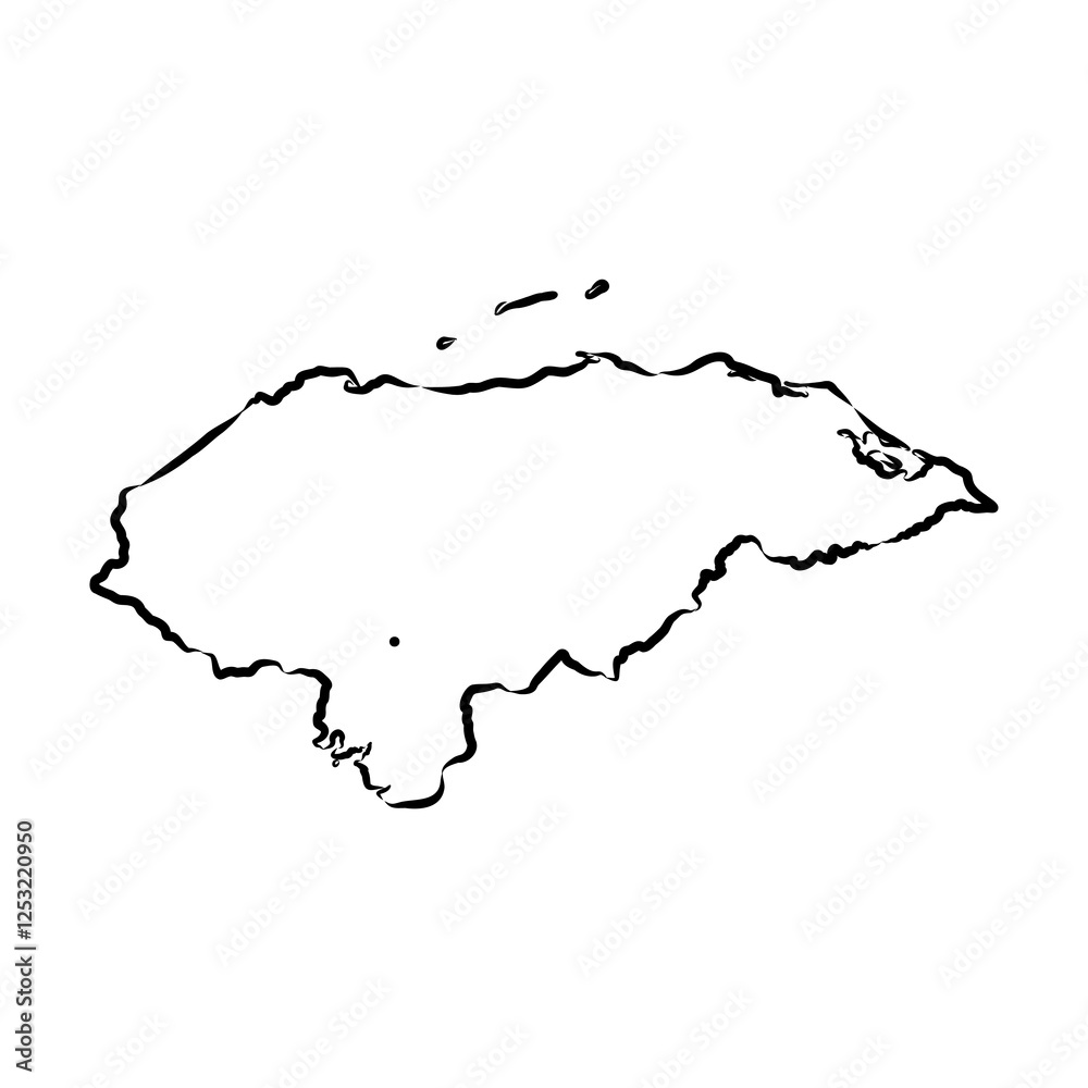 Obraz premium Honduras Map vector template sketch illustration