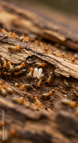 Termites Infestation: Close-Up of Wood Destroyers & Their Eggs! Pest Control, Damage & Prevention Tips.