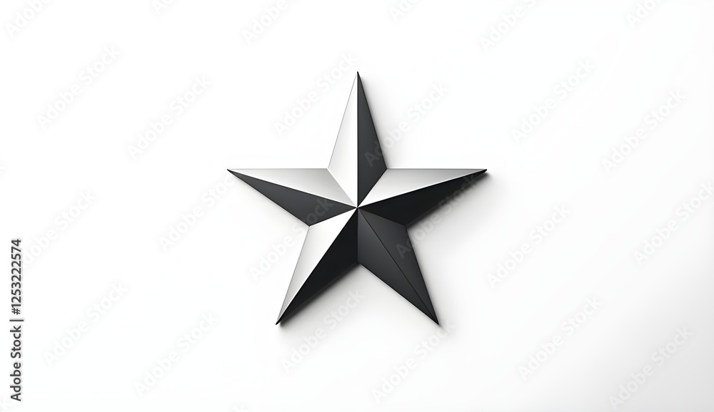 Silver star with metallic sheen and sharp points symbolizing elegance and achievement Silver star with metallic sheen and sharp points symbolizing elegance and achievement