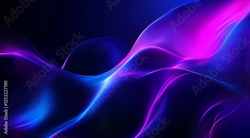 Abstract Neon Waveforms: Digital Art Background