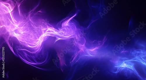 Abstract Purple and Blue Energy Wave Background