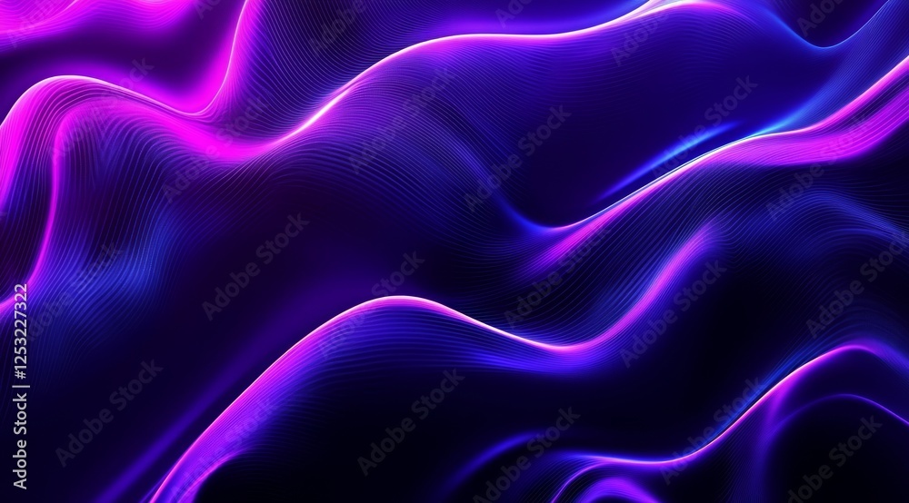 Fototapeta premium Abstract Purple and Blue Neon Wave Background