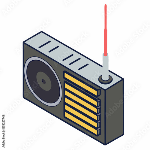 Antenna radio icon Isometric of antenna radio vector illustration (1)