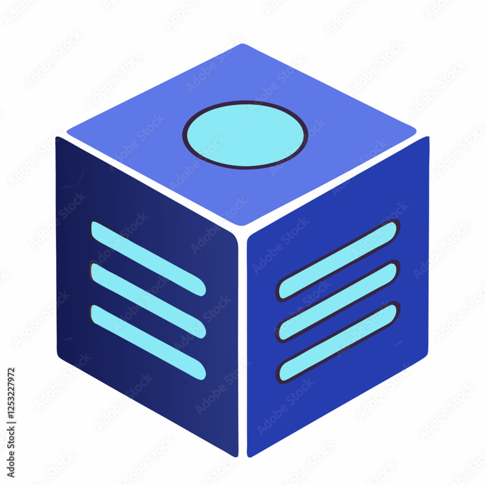Cube with inscriptions icon Isometric of cube with inscriptions vector illustration (4) Cube with inscriptions icon Isometric of cube with inscriptions vector illustration (4)