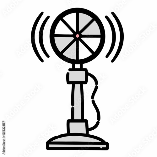 Floor fan icon Outline  color flat isolated vector illustration