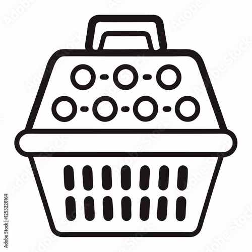 Foldable cat crate icon outline  Mobile kitty kennel vector illustration (1)