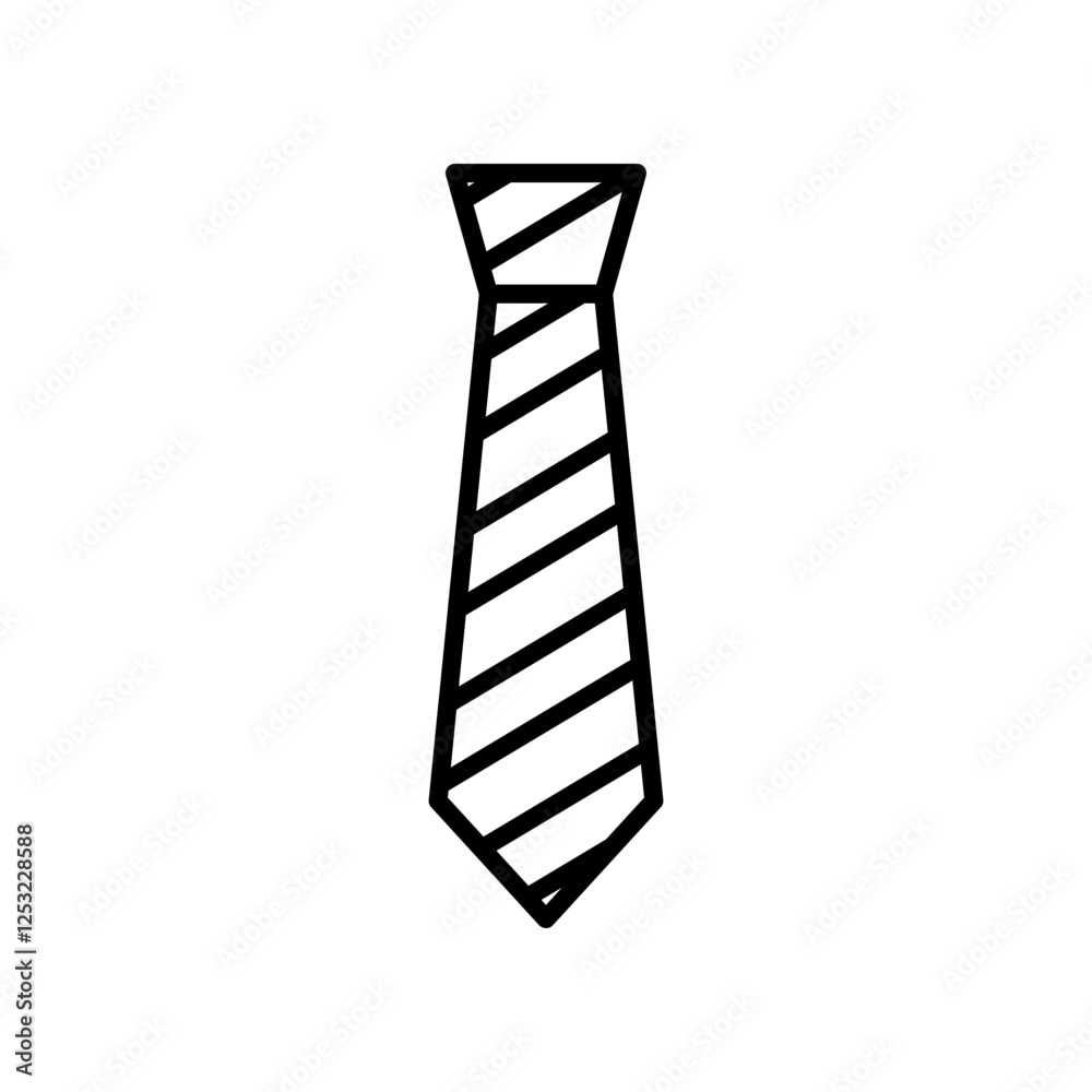 Simple Illustration of a Striped Tie Icon on White Background Simple Illustration of a Striped Tie Icon on White Background
