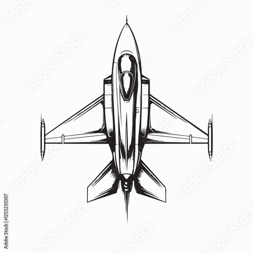 Fighter Jet Vector Images Vector Isolated on white Background.