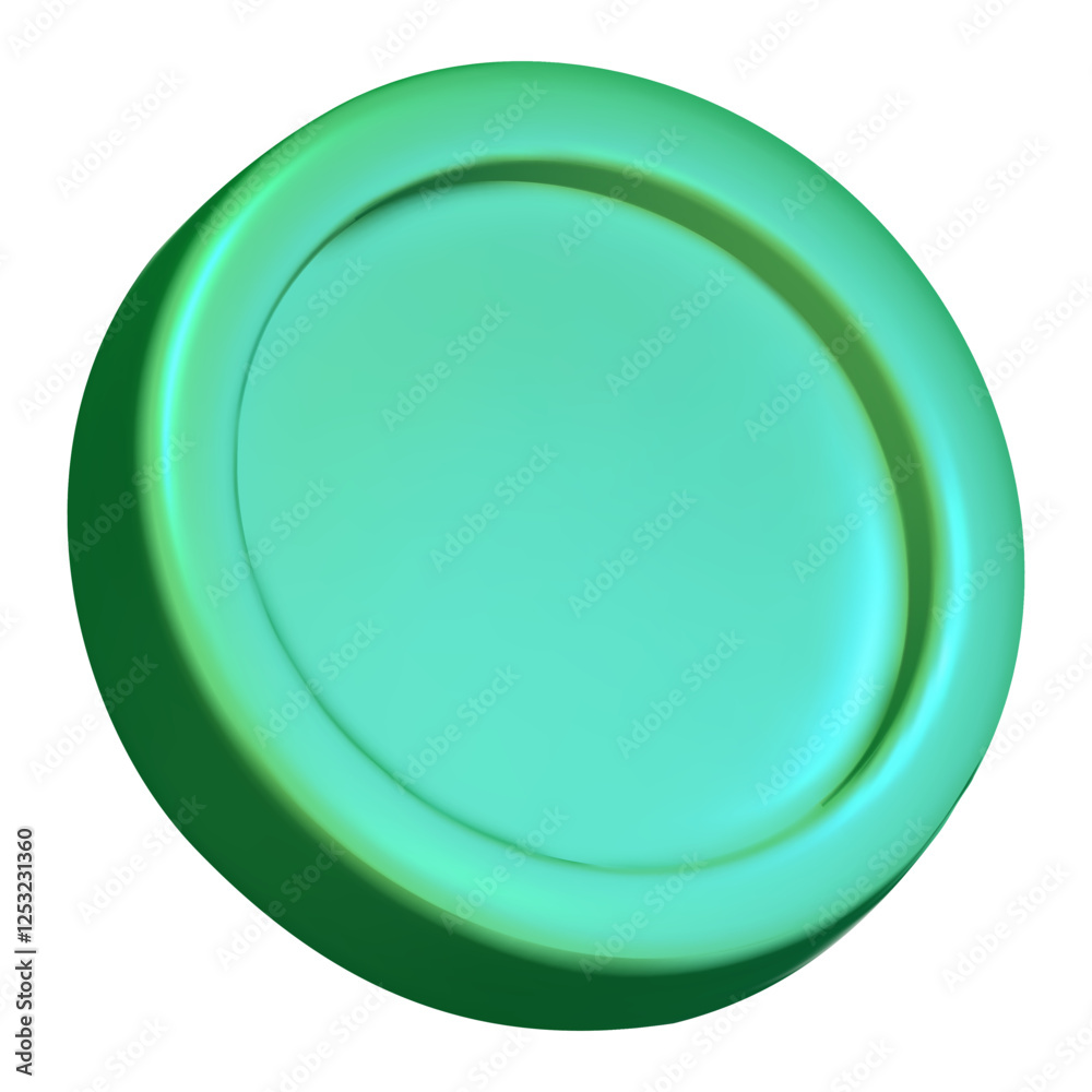 Green coin icon. 3d money. Vector illustration Green coin icon. 3d money. Vector illustration