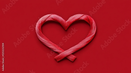 Intertwined Heart Symbol in Red Theme for Love and Forever Concepts