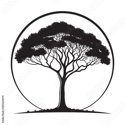 Elegant Silhouette of a Majestic Tree
