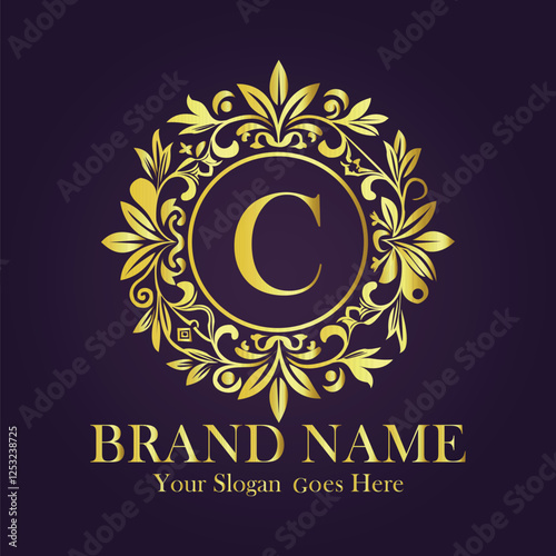 Luxury Gold Monogram Logo - Letter C