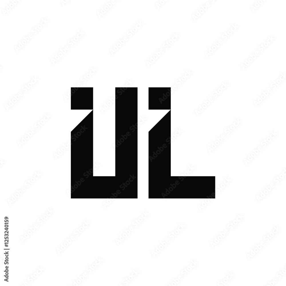 UL monogram logo design letter text name symbol monochrome logotype alphabet character simple logo UL monogram logo design letter text name symbol monochrome logotype alphabet character simple logo