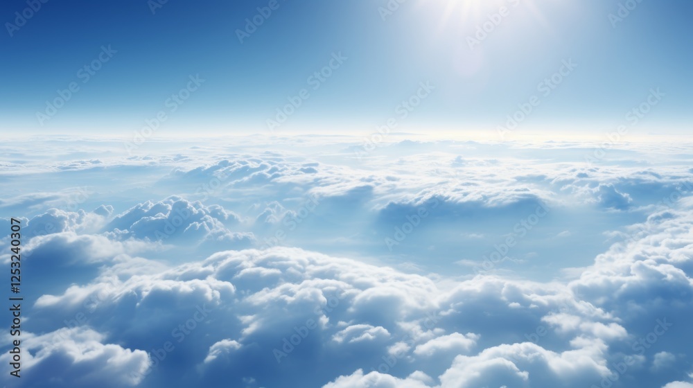 Serene horizon with gentle clouds soft whites and blues for an airy, subtle atmosphere Serene horizon with gentle clouds soft whites and blues for an airy, subtle atmosphere