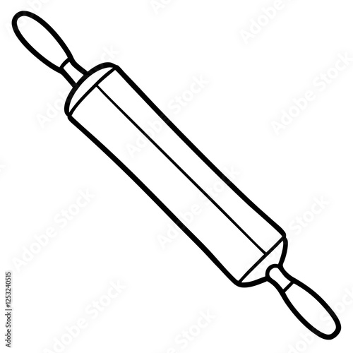 Simple Rolling Pin Outline Vector