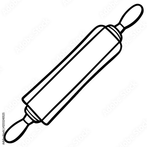 Simple Rolling Pin Outline Vector
