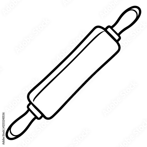 Simple Rolling Pin Outline Vector