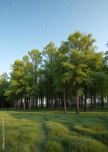 Forest netherlands with beech trees panorama sterrebos frederiksoord maatschappij van weldadigheid 3d wallpaper wallpaper background abstract 3d illustration backdrop futuristic design photo