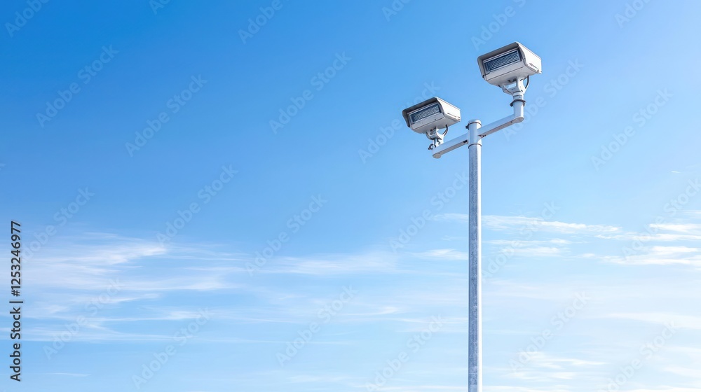 Modern Outdoor Lighting Pole Under Clear Sky Modern Outdoor Lighting Pole Under Clear Sky