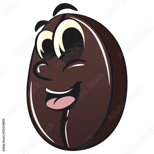 cute coffee beans vektor illustration mascot character, work of hand drawn