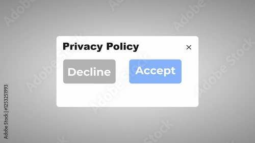 Mouse Cursor Clicking accept Policy, 4K Animation.
