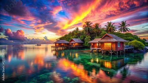 Surreal Seascape: Sibu Island Resort Guest Houses, Malaysia photo