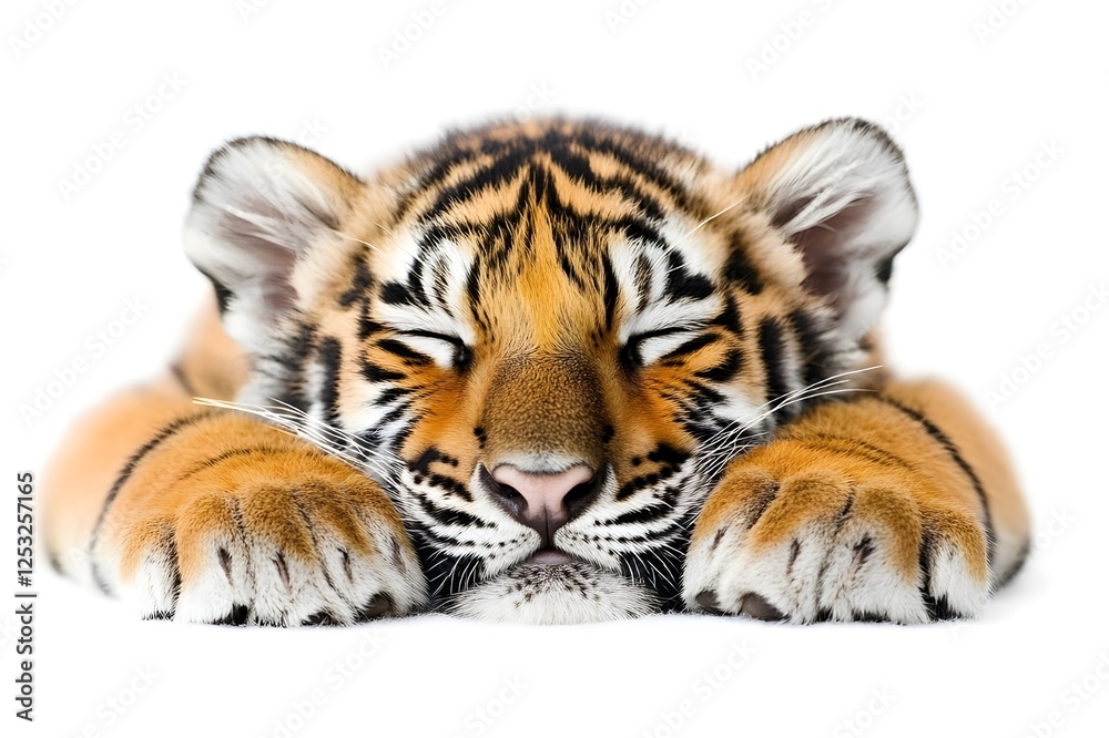 Fototapeta premium Tiger Isolated on White Background.