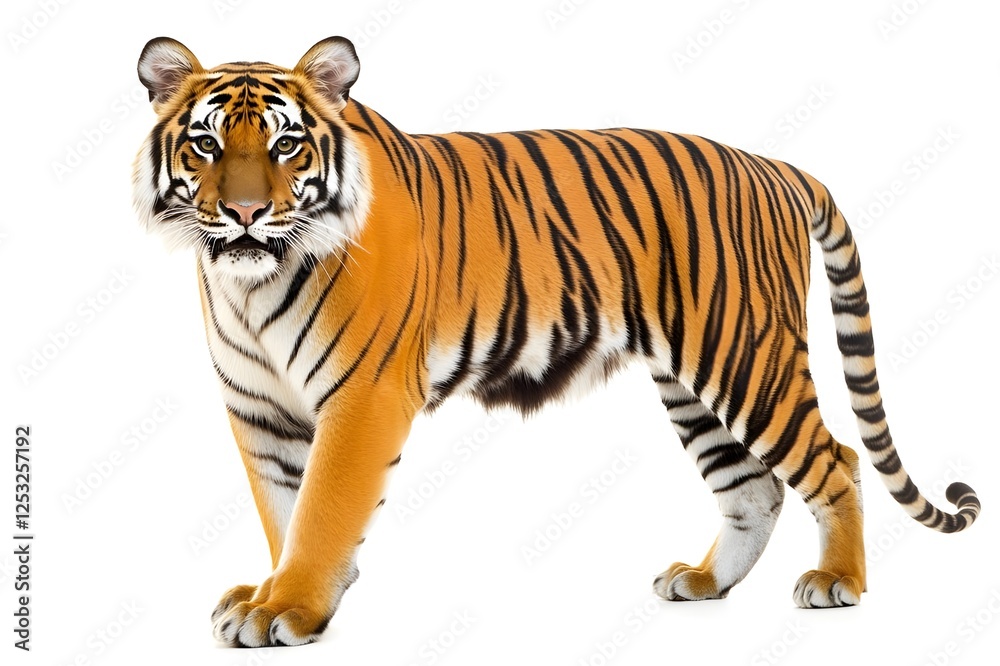 Obraz premium Tiger Isolated on White Background.