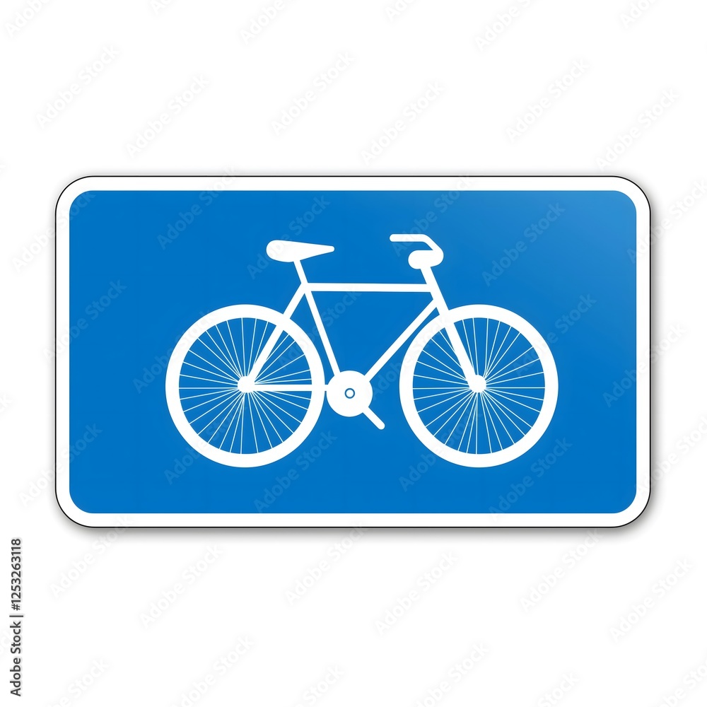 Bicycle Route Square Traffic Sign Decal, Transportation Path Safety Vinyl Sticker, Professional Road Symbol Blue Direction Display with White Bike Icon Bicycle Route Square Traffic Sign Decal, Transportation Path Safety Vinyl Sticker, Professional Road Symbol Blue Direction Display with White Bike Icon