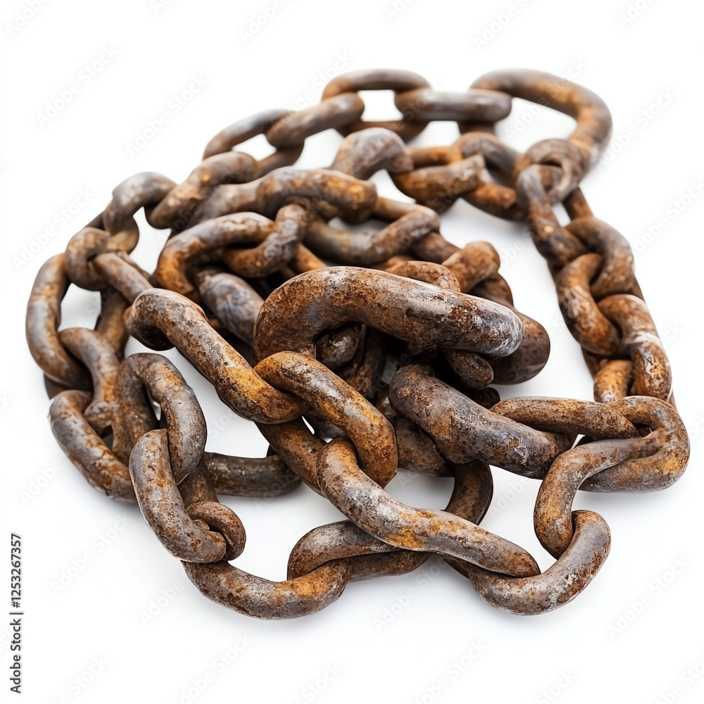 Close-up of a rusty metal chain, showcasing its weathered texture and patina, symbolizing strength and durability in industrial applications. Close-up of a rusty metal chain, showcasing its weathered texture and patina, symbolizing strength and durability in industrial applications.