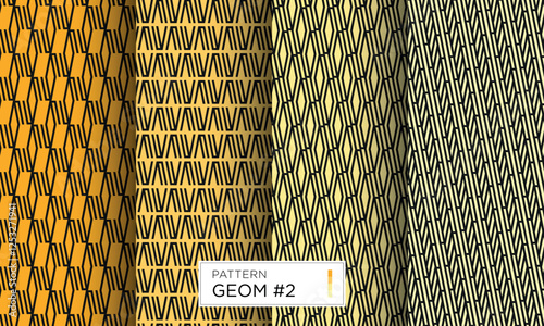 Set of four vector line abstract geometric patterns Geom 2 on light background
