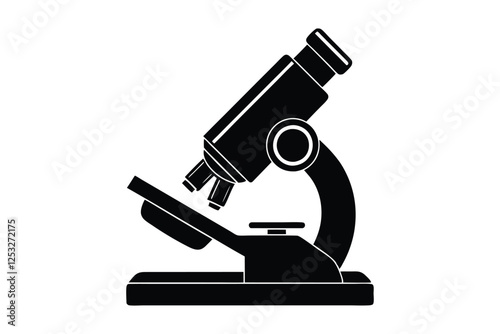 Silhouette of a microscope vector art illustration3.eps