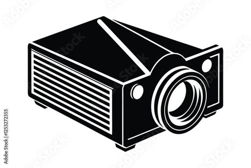 Silhouette of a projector vector art illustration4.eps