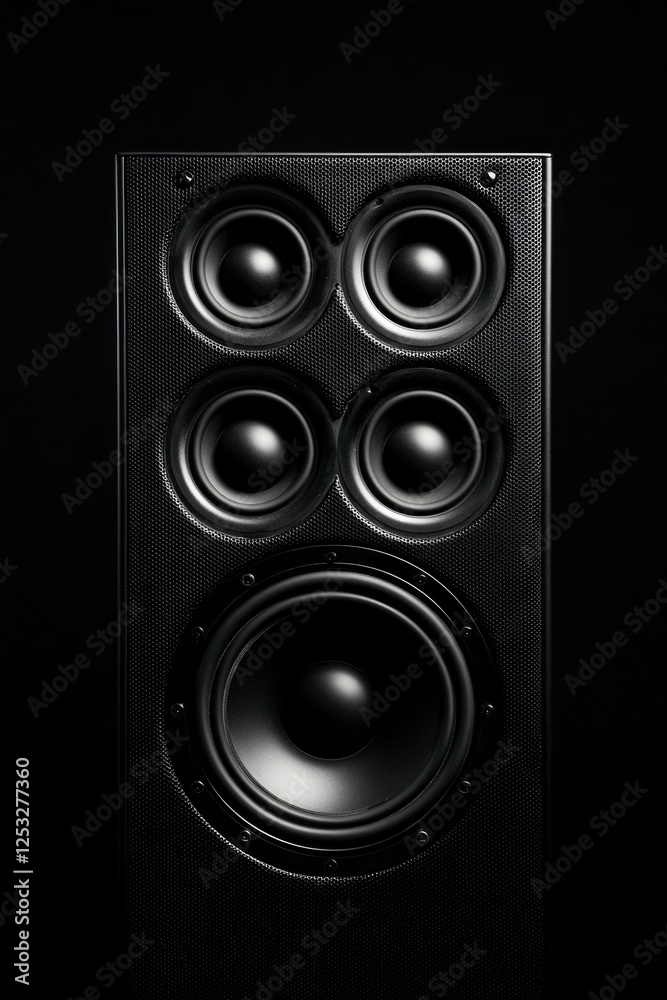 Black speaker against black background Black speaker against black background
