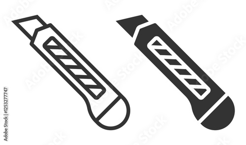 Two utility knife icons with modern design.