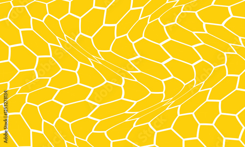 abstract yellow honeycomb wave pattern can be used background.