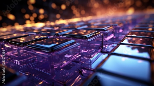 A futuristic abstract background with glowing elements.