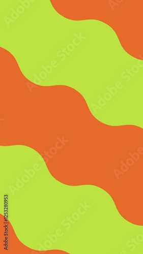 Vertical short portrait video story Footage wave illustration background green and orange color 4K loop motion graphics and animated corporate abstract of looping geometric