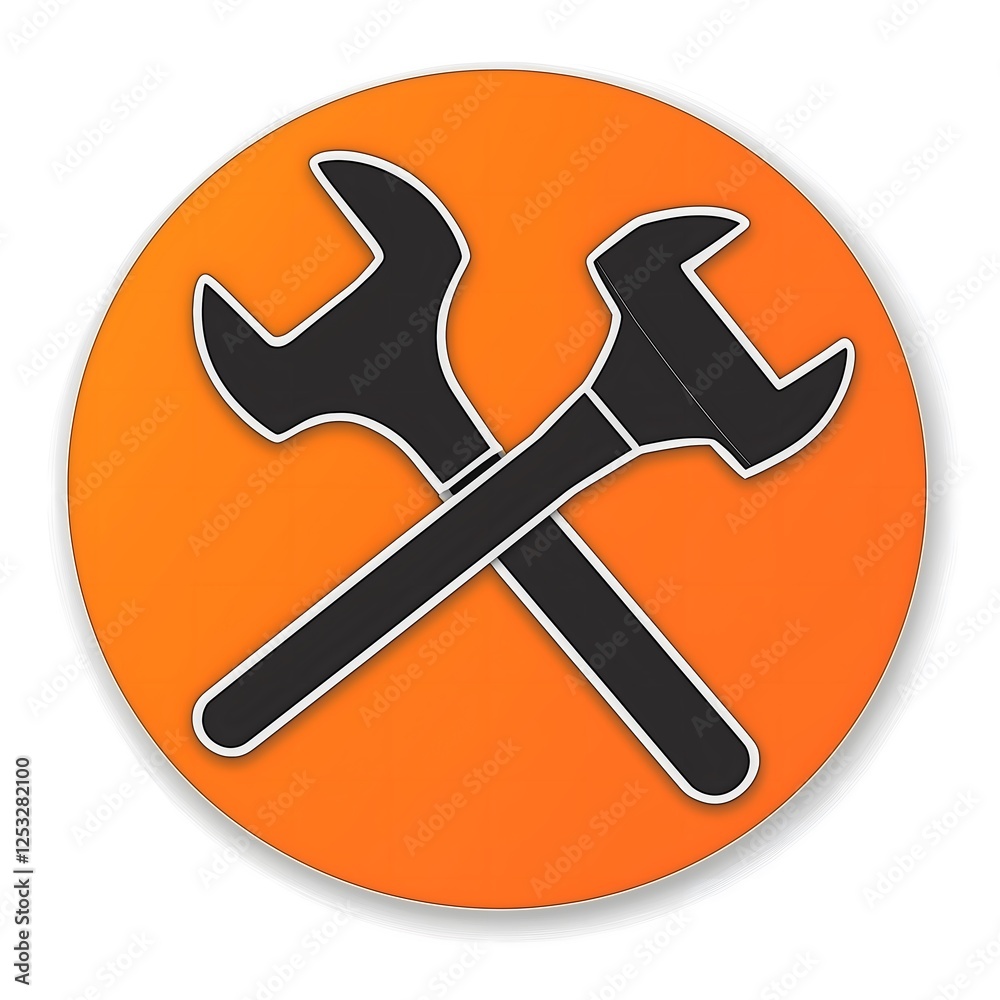 Crossed Wrenches Maintenance Tools Symbol Orange Circle Decal Industrial Equipment Repair Service Technical Support Workshop Sign Mechanical Engineering Crossed Wrenches Maintenance Tools Symbol Orange Circle Decal Industrial Equipment Repair Service Technical Support Workshop Sign Mechanical Engineering