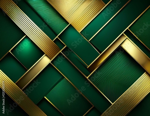 abstract green and gold geometric design modern luxury background