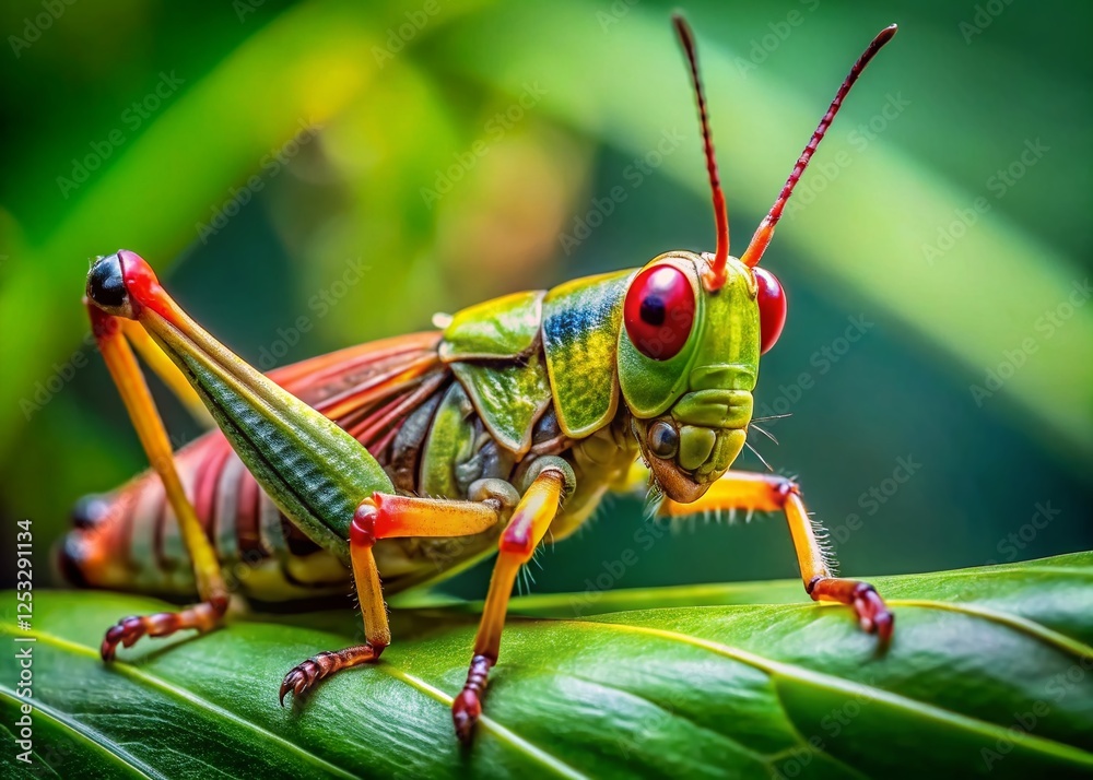 Young Oriental Longheaded Grasshopper in Forest - High-Resolution Stock Photo Young Oriental Longheaded Grasshopper in Forest - High-Resolution Stock Photo